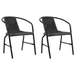 Vidaxl chaises de jardin 2 pcs plastique rotin et acier 110 kg