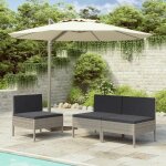 Vidaxl chaises de jardin 3 pcs avec coussins r�sine tress�e gris