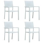 Vidaxl chaises de jardin 4 pcs blanc plastique aspect de rotin