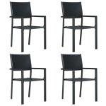 Vidaxl chaises de jardin 4 pcs noir plastique aspect de rotin Vidaxl chaises de jardin 4 pcs noir plastique aspect de rotin