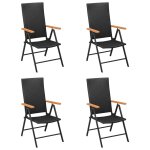 Vidaxl chaises de jardin lot de 4 résine tressée noir Vidaxl chaises de jardin lot de 4 résine tressée noir