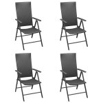 Vidaxl chaises de jardin 4 pcs résine tressée noir Vidaxl chaises de jardin 4 pcs résine tressée noir