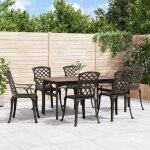 Vidaxl chaises de jardin lot de 6 fonte d'aluminium bronze