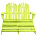 Vidaxl chaise de jardin adirondack 2 places et pouf sapin massif vert