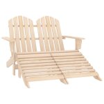 Vidaxl chaise de jardin adirondack 2 places et repose - pied sapin
