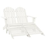 Vidaxl chaise de jardin adirondack 2 places et repose - pied sapin blanc
