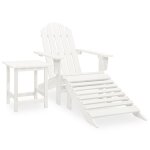 Vidaxl chaise de jardin adirondack avec pouf et table sapin blanc