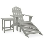 Vidaxl chaise de jardin adirondack avec pouf et table sapin gris