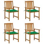 Vidaxl chaises de jardin avec coussins 4 pcs bois d'acacia massif