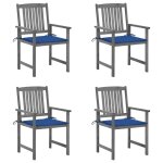Vidaxl chaises de jardin avec coussins 4 pcs gris bois d'acacia massif