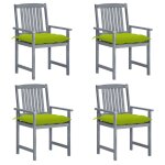 Vidaxl chaises de jardin avec coussins 4 pcs gris bois d'acacia massif Vidaxl chaises de jardin avec coussins 4 pcs gris bois d'acacia massif