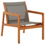 Vidaxl chaise de jardin gris bois d'eucalyptus solide et textilène Vidaxl chaise de jardin gris bois d'eucalyptus solide et textilène