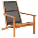 Vidaxl chaise de jardin noir bois d'eucalyptus solide et textilène Vidaxl chaise de jardin noir bois d'eucalyptus solide et textilène