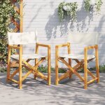 Vidaxl chaises de jardin pliables lot de 2 blanc crème tissu Vidaxl chaises de jardin pliables lot de 2 blanc crème tissu