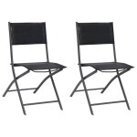 Vidaxl chaises de jardin pliables 2 pcs acier et textil�ne