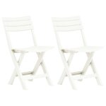 Vidaxl chaises de jardin pliables 2 pcs plastique blanc