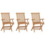 Vidaxl chaises de jardin pliables 3 pcs bois de teck massif