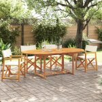 Vidaxl chaises de jardin pliables lot de 4 blanc cr�me tissu