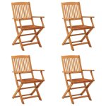 Lot 4 chaises pliantes bois massif eucalyptus finition huile