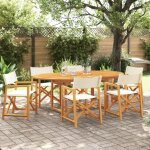 Vidaxl chaises de jardin pliables lot de 6 blanc cr�me tissu