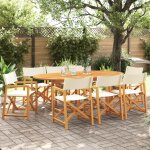 Vidaxl chaises de jardin pliables lot de 8 blanc crme tissu