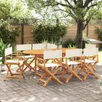 Vidaxl chaises de jardin pliables lot de 8 blanc cr�me tissu