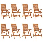 Vidaxl chaises de jardin pliables 8 pcs bois d'eucalyptus massif Vidaxl chaises de jardin pliables 8 pcs bois d'eucalyptus massif