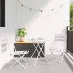 Vidaxl chaises de jardin pliantes 2 pcs blanc acier