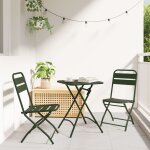Vidaxl chaises de jardin pliantes 2 pcs vert fonc 42x52x82 cm acier revtu de poudre