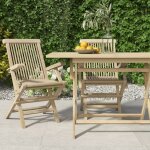 Vidaxl chaises de jardin pliantes 2pcs gris 56x61x89cm bois de teck