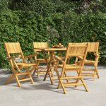 Vidaxl chaises de jardin pliantes 4 pcs 55x61x90 cm bois massif teck