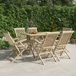 Vidaxl chaises de jardin pliantes 6 pcs gris 56x61x89 cm bois de teck
