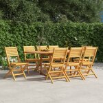 Vidaxl chaises de jardin pliantes 8 pcs 47x62x90 cm bois massif teck