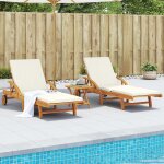 Vidaxl chaises longues lot de 2 avec coussins 200x68x83 cm bois acacia