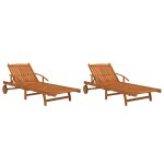 Vidaxl chaises longues 2 pcs bois d'acacia solide