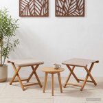 Vidaxl chaise longue 2 pcs bois d'eucalyptus massif beige