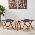 Vidaxl chaise longue 2 pcs bois d'eucalyptus massif bleu