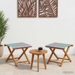 Vidaxl chaise longue 2 pcs bois d'eucalyptus massif multicolore