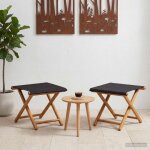 Vidaxl chaise longue 2 pcs bois d'eucalyptus massif noir