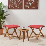 Vidaxl chaise longue 2 pcs bois d'eucalyptus massif rouge