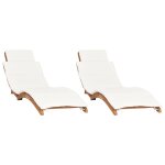 Vidaxl chaises longues 2 pcs avec coussins bois massif de teck