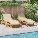 Vidaxl chaises longues 2 pcs avec coussins et table beige bois massif acacia, vidaxl chaise longue pliante ... Vidaxl chaises longues 2 pcs avec coussins et table beige bois massif acacia, vidaxl chaise longue pliante ...
