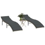 Vidaxl chaises longues lot de 2 avec table gris clair rsine tresse