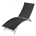 Vidaxl chaise longue acier et textilène noir Vidaxl chaise longue acier et textilène noir