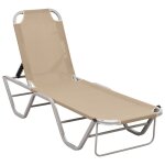 Vidaxl chaise longue aluminium et textil�ne cr�me