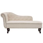 Vidaxl chaise longue blanc cr�me similicuir