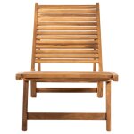 Vidaxl chaise longue bois de teck solide