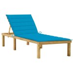 Vidaxl chaise longue avec coussin bleu bois de pin imprgn