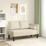 Vidaxl chaise longue avec coussins crme similicuir