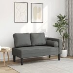 Vidaxl chaise longue avec coussins gris fonc� tissu